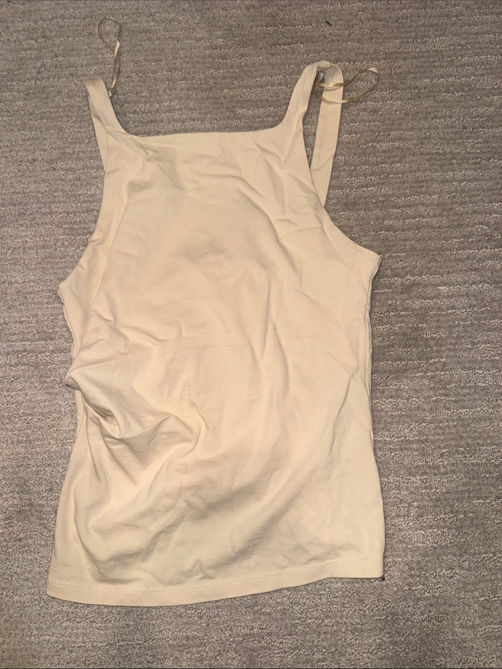 Zara Cream Square Neck Tank Top